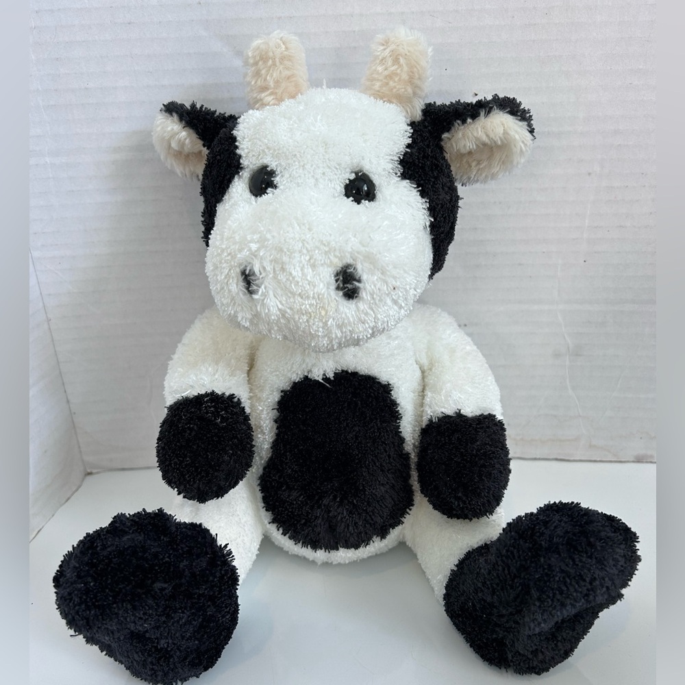 Animal Adventure Black/white moo moo cow plush 9.5 in sitting height